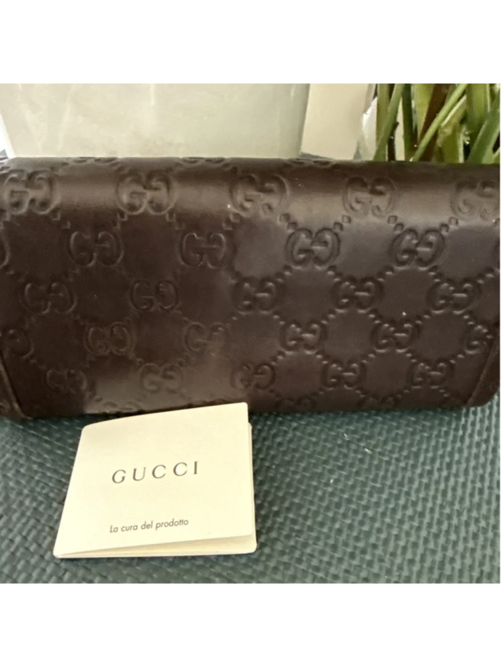 GUCCI Guccissima Interlocking G Continental Long Wallet Brown Leather